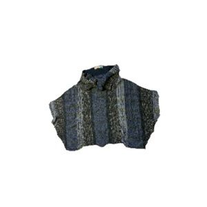 Anthropologie Sparrow Blue Cap Poncho - Women’s Size Small
